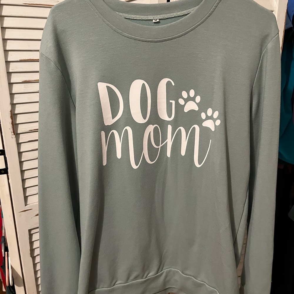 Dog Mom Sweatshirt - Turquoise Blue